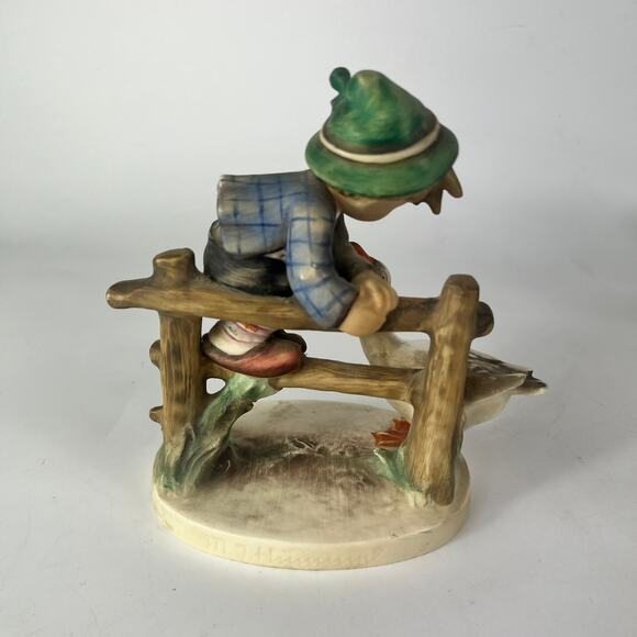 Goebel Hummel Barnyard Hero Figurine Little Boy Geese POOR #195 True Vtg Germany - Picture 3 of 14